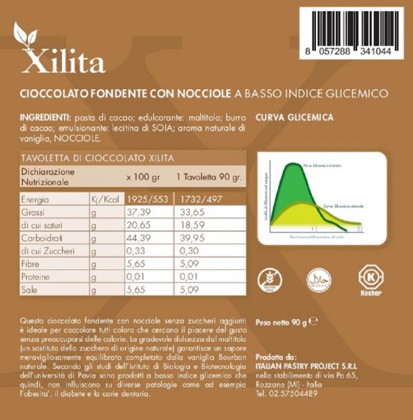 Tavoletta di cioccolato fondente con nocciole - immagine 2
